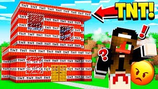 Turning HER WORLD Into TNT PRANK in Minecraft [upl. by Ayerdna591]