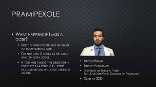 Pramipexole Mirapex Patient Counseling [upl. by Natye]