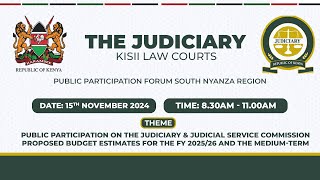 THE JUDICIARY PUBLIC PARTICIPATION FORUMSOUTH NYANZA REGION [upl. by Ahserak]