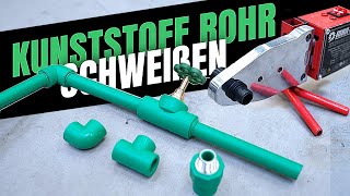 Wasserleitung aus Kunststoff im Garten und Haus Selber Schweißen  30 Euro Ebay Tool [upl. by Mcripley]