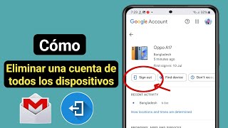 Cómo eliminar su cuenta de Gmail de otro dispositivo nuevo proceso। Cerrar sesión en Gmail [upl. by Aitnis]