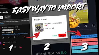 EASY STEP TO IMPORT XML FILE 🤯 3 SIMPLE STEP TO IMPORT MY CC XML FILE TO ALIGHT MOTION 👌 [upl. by Ecinuahs422]