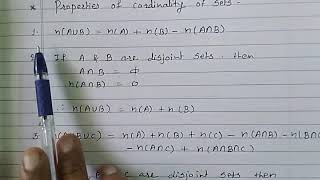 11 Com Properties of cardinality of sets [upl. by Ledarf]