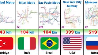 Largest Metro System From Different Countries with Map [upl. by Eylsel742]