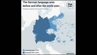 The German language area before and after the world wars map german europe youtubeshorts [upl. by Atiluap]