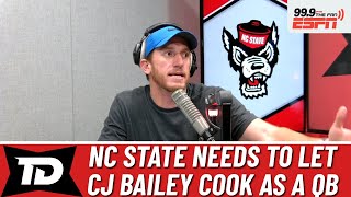 NC State football coach Dave Doeren needs to open up CJ Bailey [upl. by Vin739]