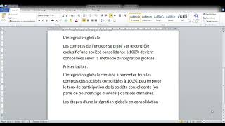 Normes IFRS et comptes consolidés  les méthodes de consolidation  lintégration globale [upl. by Maryjane]