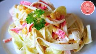 Cucumber amp Crab Stick Salad  Салат из крабовых палочек с огурцами и яйцом [upl. by Elden414]