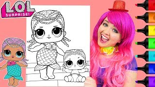 Coloring LOL Surprise Dolls Merbaby Coloring Page Prismacolor Markers  KiMMi THE CLOWN [upl. by Attalie]