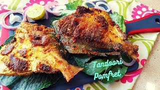 Tandoori Pomfret Recipe without Oven  Tandoori Grilled Pomfret  Grilled Fish Recipe Indian style [upl. by Etteniotnna]