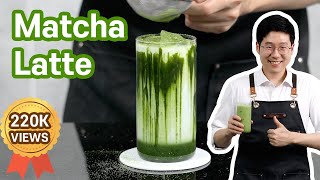 The best Iced Matcha Latte recipe  Green Tea latte  Better than Starbucks [upl. by Rame850]