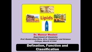 Lipids Part I Definition Function and Classification [upl. by Afatsom832]