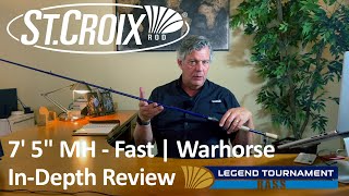 St Croix Rod Review  Legend Tournament Bass Warhorse 75quot Medium Heavy Fast  Long Reach Power [upl. by Urbannai]