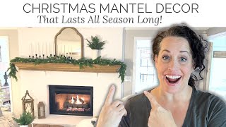 CHRISTMAS WINTER MANTEL DECOR that lasts all season long [upl. by Ellehc]