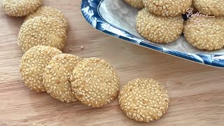 Sesame Biscuits  Biskut Bijan  CNY cookies  白芝麻饼干～ 过年饼 [upl. by Chico667]