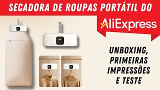 COMPREI UMA SECADORA DE ROUPAS PORTÃTIL DO ALIEXPRESS UNBOXING E PRIMEIRAS IMPRESSÃ•ES COM TESTE [upl. by Kirby]