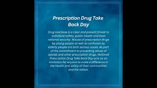 Prescription Drug Take Back Day  DrKAMohanadass  AAA Clinic®️ prescription drug take back [upl. by Darom]