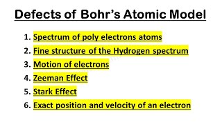 Defects of Bohrs Atomic Model  Bohrs Atomic Theory Drawbacks  Chapter 2 Atomic Structure [upl. by Adnilreh]