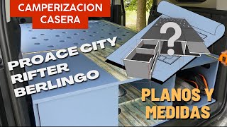 🛠Medidas MUEBLE CAMPER Proace City Rifter Berlingo Combo CAMPERIZACION CASERA FACIL DIY FLIPFLOP [upl. by Brook]