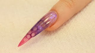 Bubble Effect UV Gel Stiletto Nail Design Tutorial [upl. by Masry]