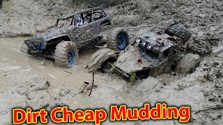 Dirt Cheap RC Mud Bog Mudding Challenge Wltoys 10428A vs HBX Transit Brushless [upl. by Angel11]