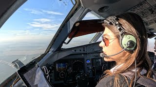 Beautiful Female Pilots In Cockpit  Airplane Take Off  Pilot View [upl. by Ced]