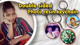 How to make a resin photo keychain  double sided keychain tutorial in tamil  DIY resin keychain [upl. by Ahtar]