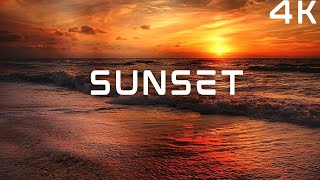 Sunset Time Lapse 4K  Sunrise from Sunset SkyClouds Moving Background With Music [upl. by Atniuq]