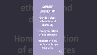 Symbolic Annihilation  60 Second Sociology Media [upl. by Leoy]