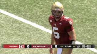 Phil Jurkovec Boston College QB 5 Vs Rutgers 2022 [upl. by Admama]