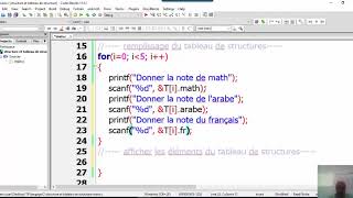 Langage C  cours 6 STRUCTURES ET TABLEAU DE STRUCTURES [upl. by Dasteel]