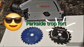 Bosch vs Parkside performance lame 140mm scie gkt 18v52 [upl. by Sidnarb38]