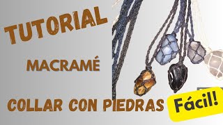 Como engarzar una piedra con hiloFACIL collar macramé con piedra [upl. by Muriah]