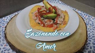 Receta para preparar TOSTADAS DE CEVICHE DE PESCADO [upl. by Lail]