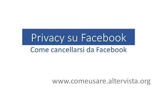 Come cancellarsi da Facebook [upl. by Chrysler]