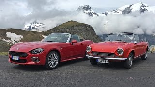 Fiat 124 Spider 1966 vs Fiat Spider 2016 im Test  Fahrbericht amp review alt und neu [upl. by Nylrats]