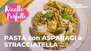 PASTA con CREMA di ASPARAGI STRACCIATELLA e BOTTARGA😍🔥💚 [upl. by Yelkao]