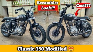 Classic 350 Modified To Scrambler Look😍Full Process Video Modified By KGN Customs [upl. by Petrine]