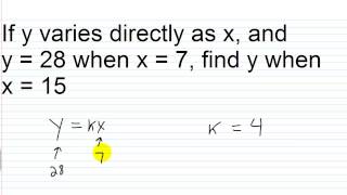 Direct Variation  Examples [upl. by Jecoa]