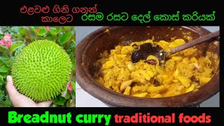 breadnut curryspecial recipe sri lankan recipe ගමේ රසට දෙල් කොස් delbreadnutcurrysrilankanfood [upl. by Ailuig55]