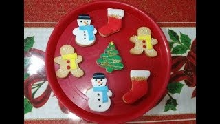 Galletas Navideñas Decoradas con Royal Icing y Fondant [upl. by Kcirad5]