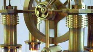 quotStirling V4 Engine 1 quot Steampunk Ringbom Hot Air Engine [upl. by Elehcir]