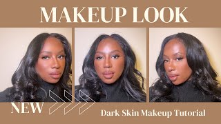 Dark Skin Makeup Tutorial 🤎 [upl. by Kalie]