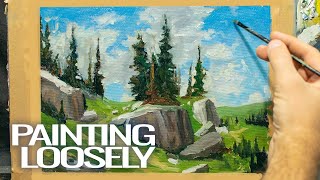 Easy Impressionist Landscape Tutorial  Oil Painting DEMO [upl. by Friedland]