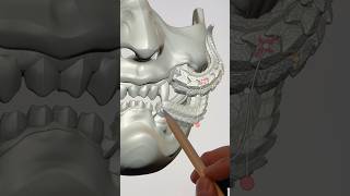 Part one Sculpting Oni Mask with Dragon Tusks in Nomad on M2 IPad Pro resin 3D printed [upl. by Pomcroy347]