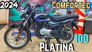 Platina 100 comfortec 2024 new model OBD2 E20 self start mileage price detailed review platina100 [upl. by Modnar]