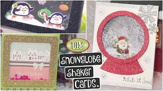 DIY SNOWGLOBE CARD  Shaker Cards for Christmas Holidays amp Winter  How To SoCraftastic [upl. by Taryne]