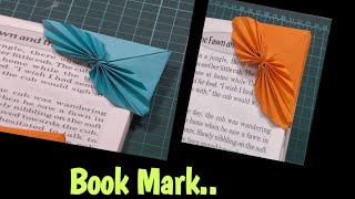 Bookmark Origami  Paper Leaf Bookmark tutorial step by step Bookmark craft For Kids [upl. by Matthiew]