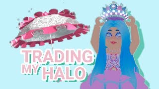 Trading my HALO for the PARASOL  Royale high [upl. by Lenuahs]