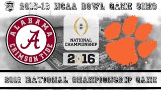 2016 NCAA National Championship Game Sim  Alabama vs Clemson NCAA Football 14  Xbox 360 [upl. by Triley436]